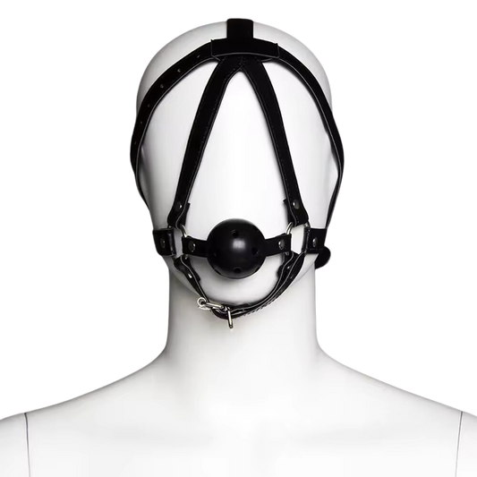 Ball Gag Gimp Bridle - Black