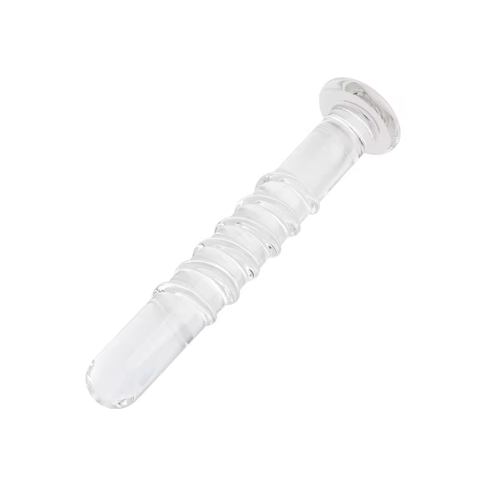Crystal Spiral Glass Dildo - Clear