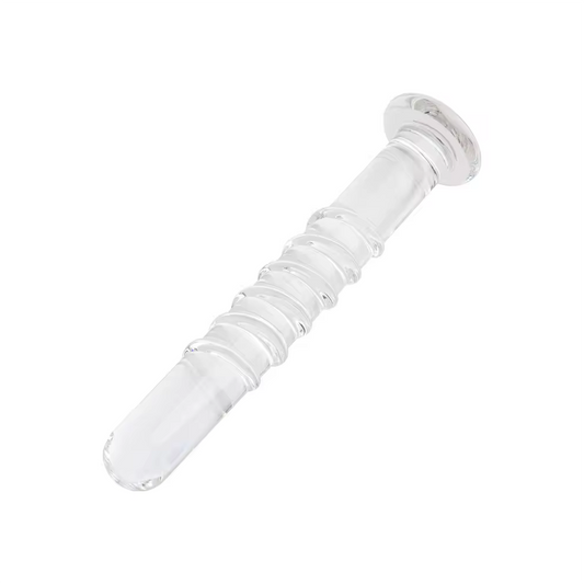 Crystal Spiral Glass Dildo - Clear