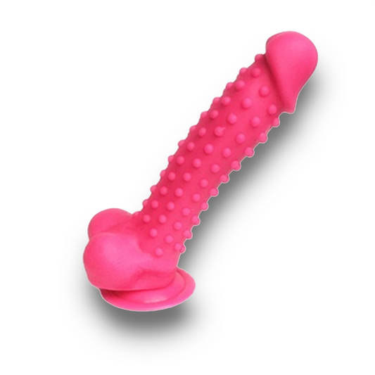 Textured Silicone Dildo - Bubblegum