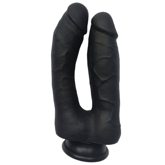 Double Penetration Silicone Dildo - Black