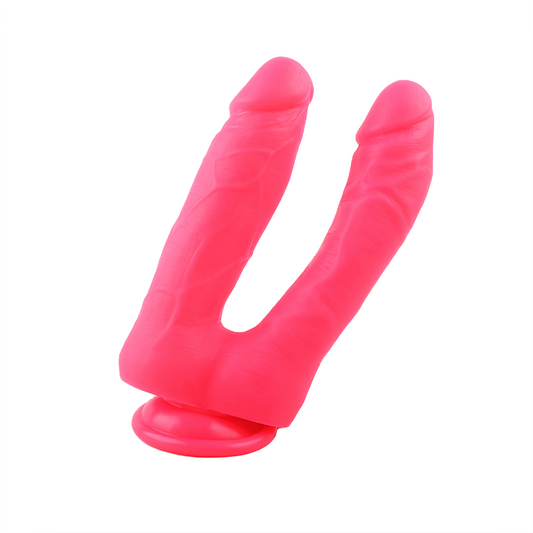 Double Penetration Silicone Dildo - Bubblegum