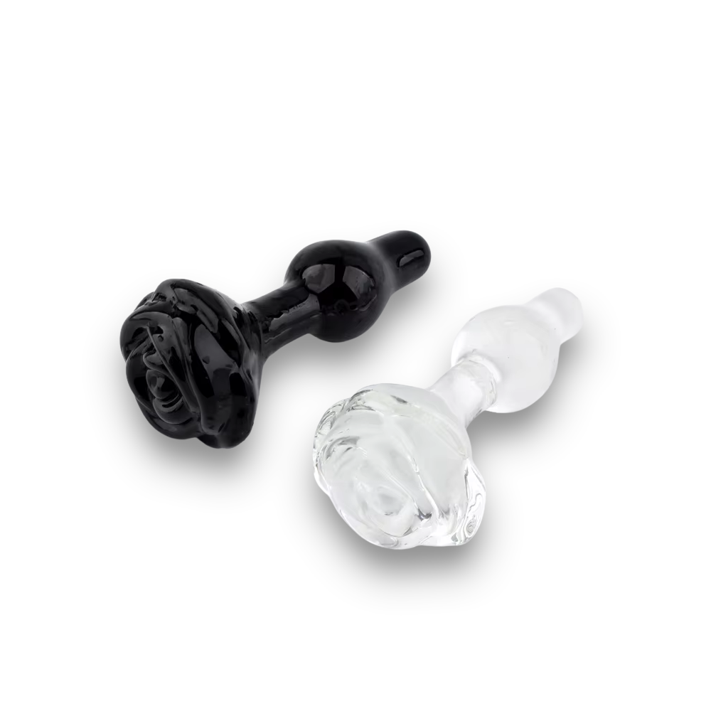 Glass Rose Butt Plug