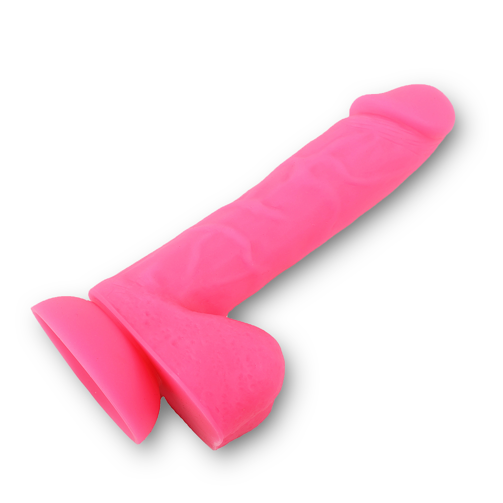 Glowing Silicone Dildo - Hot Pink