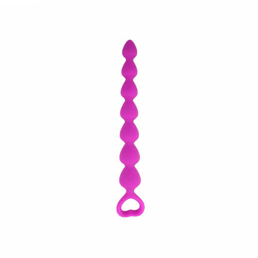 Heart Handle Anal Beads - Purple