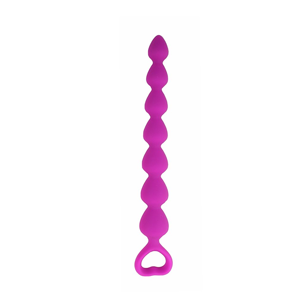 Heart Handle Anal Beads - Purple