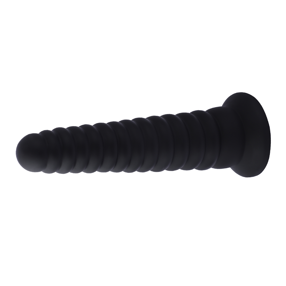 Hismith Big Black 9 Inch Dildo - Ribbed