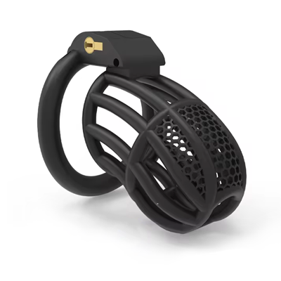 Honeycomb Black Chastity Cage - Panelled