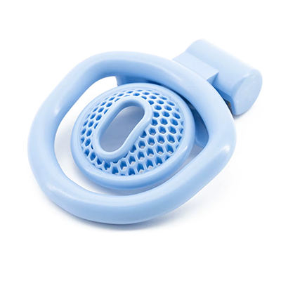 Honeycomb Blue Chastity Cage - Inverted