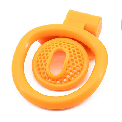 Honeycomb Orange Chastity Cage - Inverted