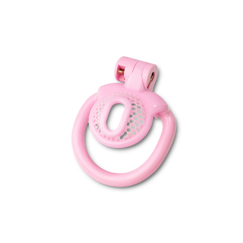 Honeycomb Pink Chastity Cage - Micro