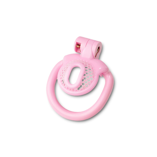 Honeycomb Pink Chastity Cage - Micro