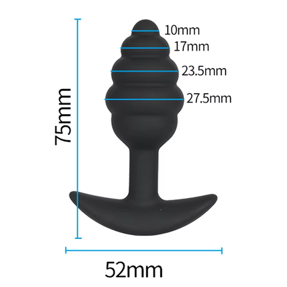 Rippled Silicone Butt Plug