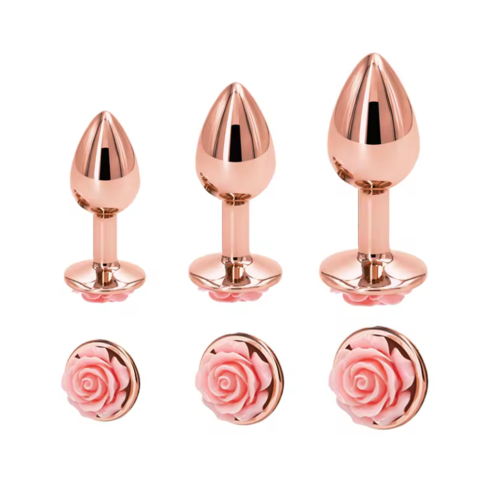Rose Butt Plug Set - Rose Gold
