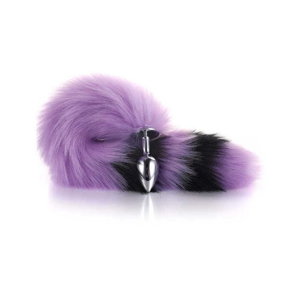 Striped Tail Butt Plug - Purple