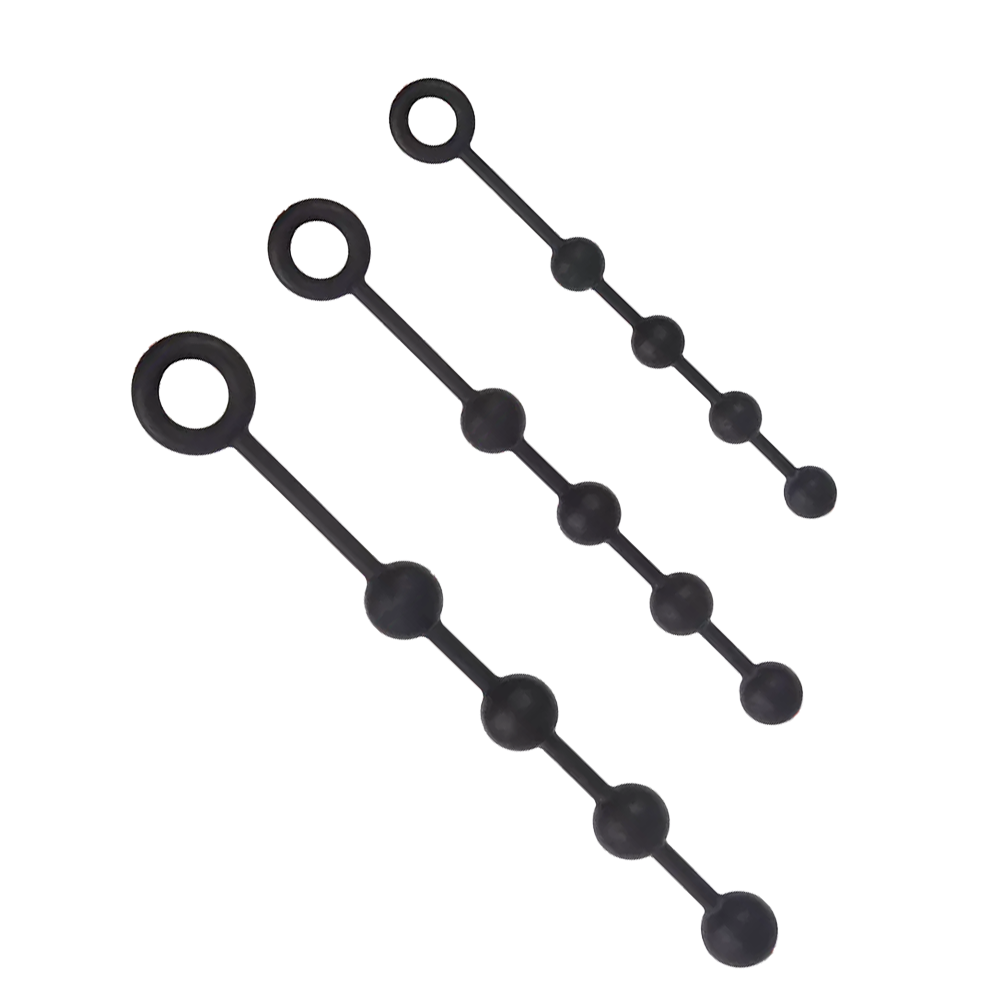 Black Silicone Anal Beads