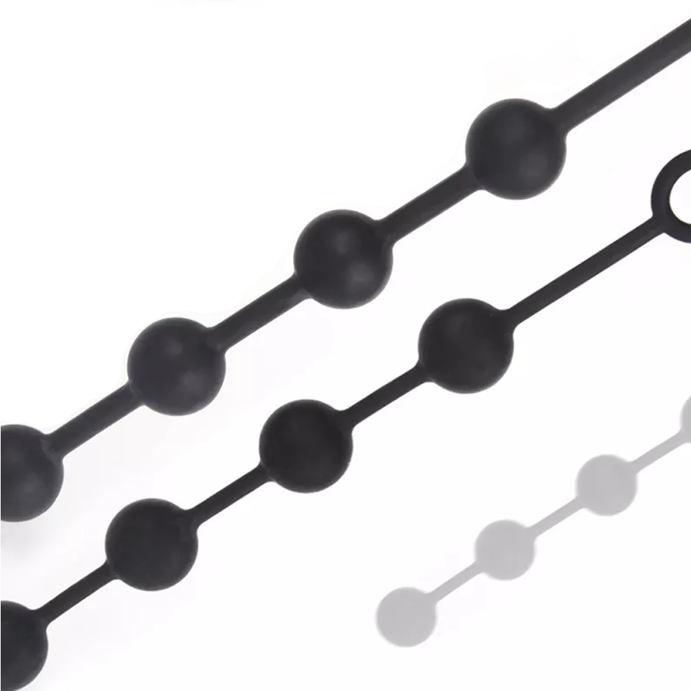 Black Silicone Anal Beads