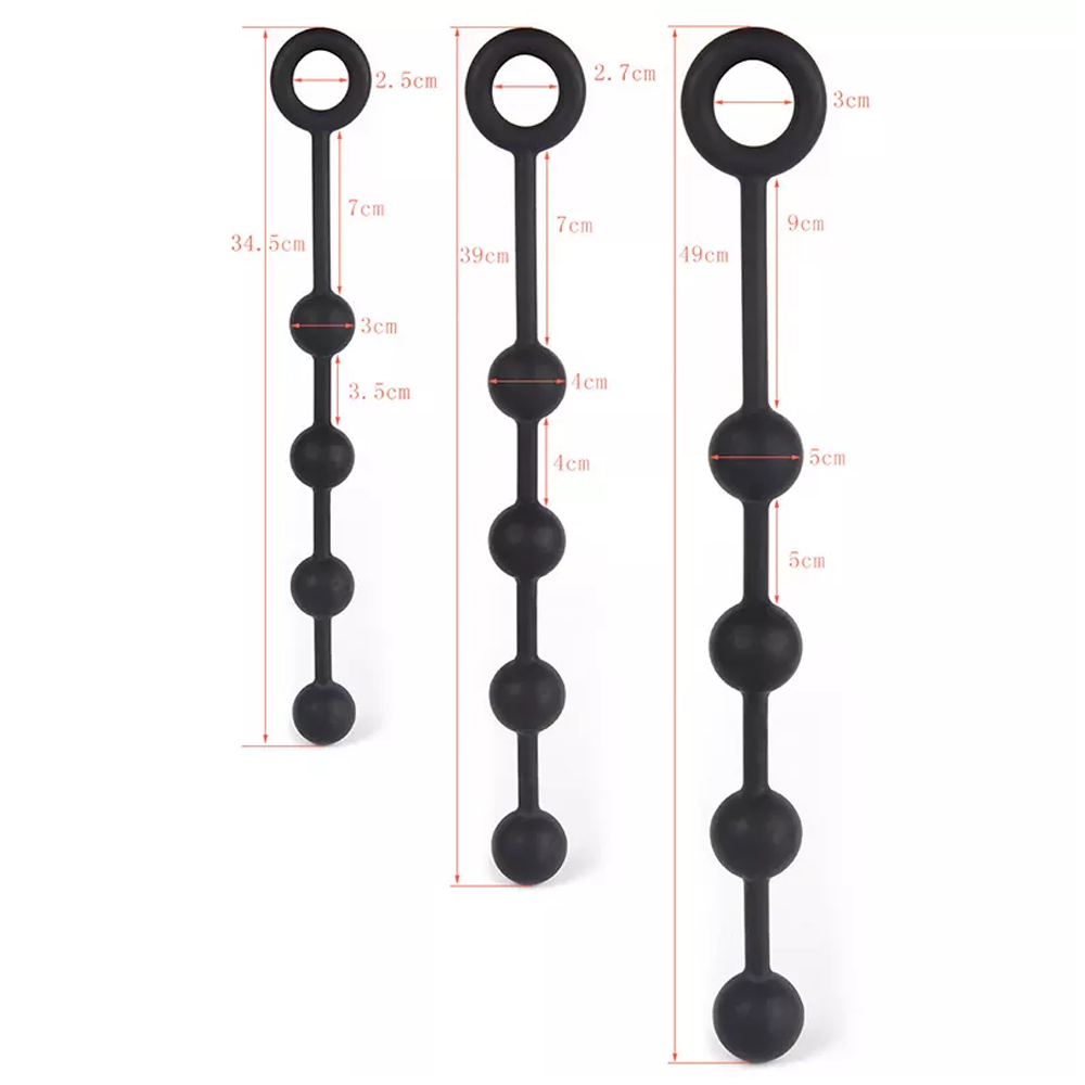 Black Silicone Anal Beads