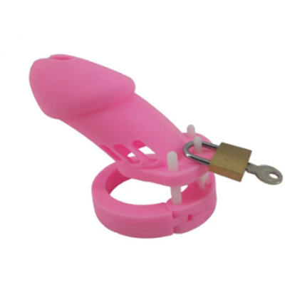 Classic Silicone Chastity Cage - Bubblegum Pink