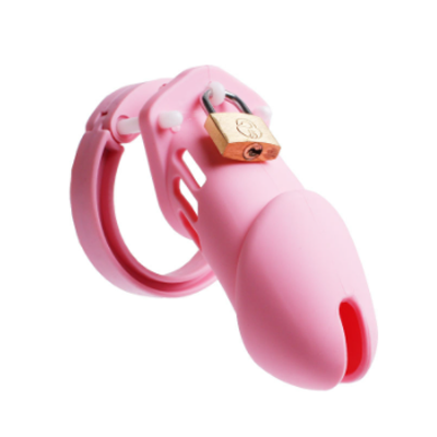 Classic Silicone Chastity Cage - Pastel Pink