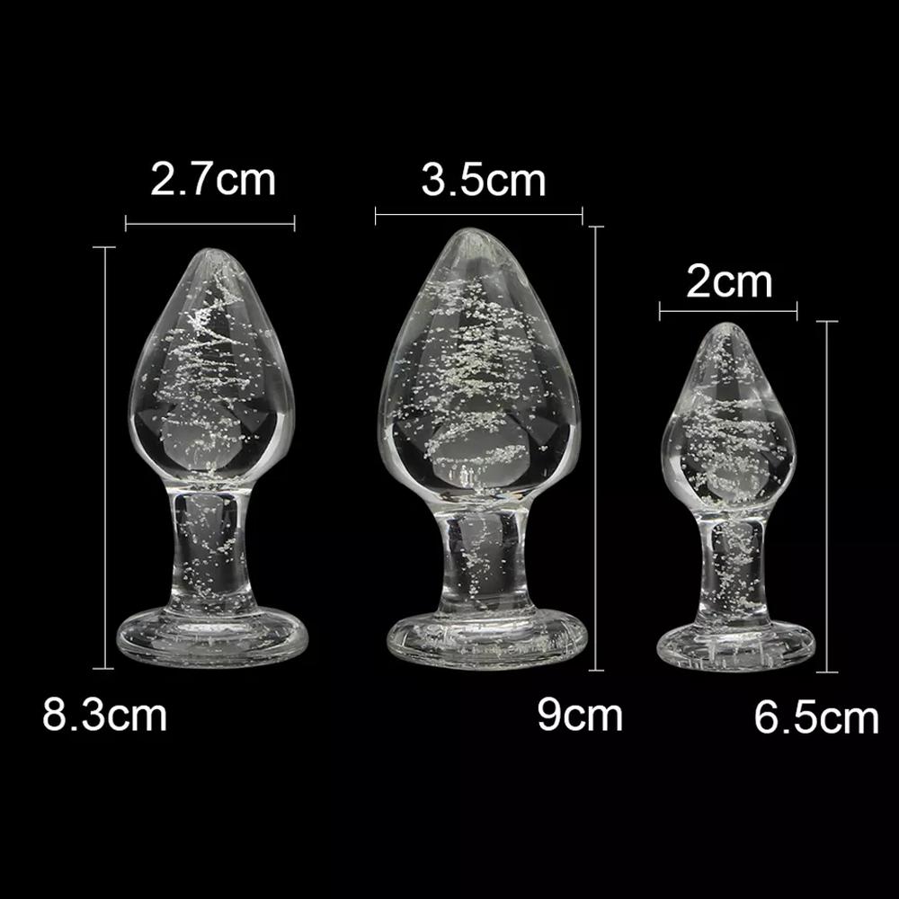 Glow in the Dark Glass Butt Plug Set