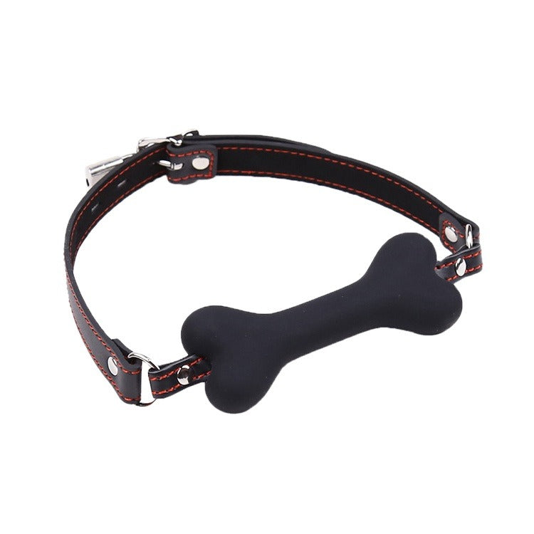 Dog Treat Bone Gag - Black