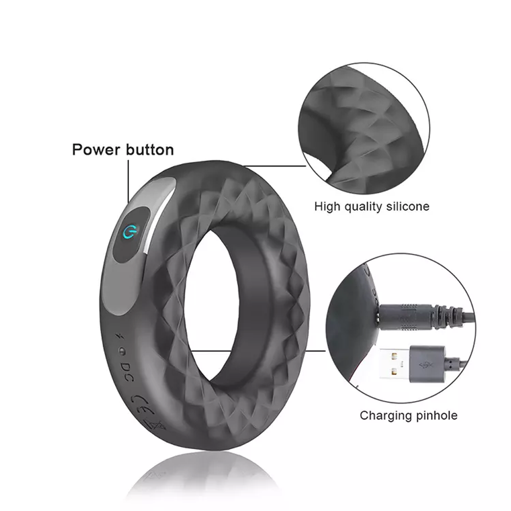 Vibrating Silicone Cock Ring