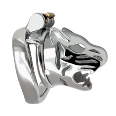 Steel Tiger Chastity Cage - Silver