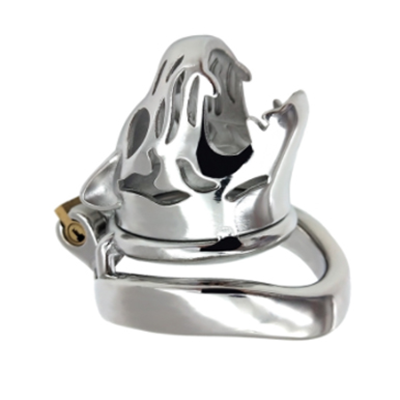 Steel Tiger Chastity Cage - Silver