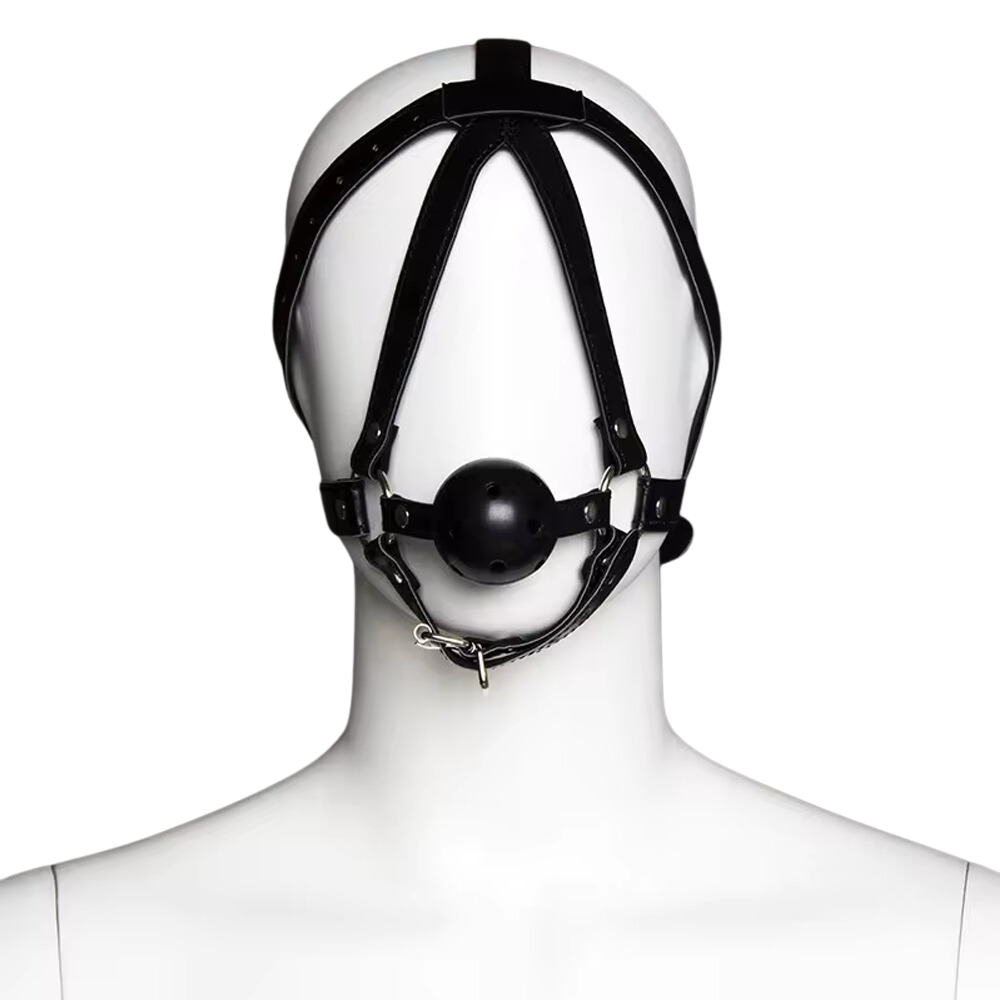 Ball Gag Gimp Bridle - Black