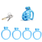 Blue Bubbles Chastity Cage - Nub