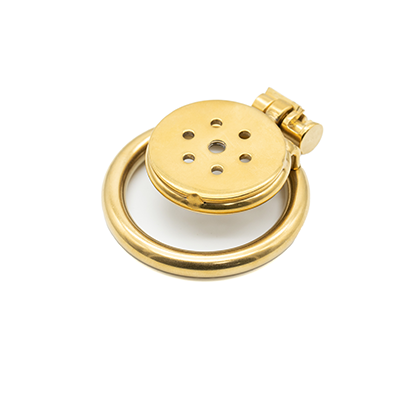 Button Metal Chastity Cage - Gold