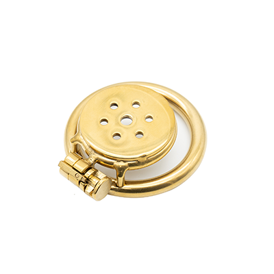 Button Metal Chastity Cage - Gold