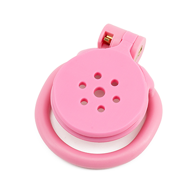 Button Resin Chastity Cage - Pink