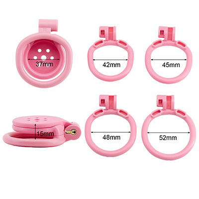 Button Resin Chastity Cage - Pink