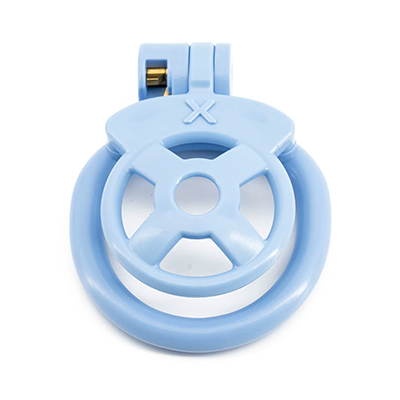 Denial Flat Chastity Cage - Blue