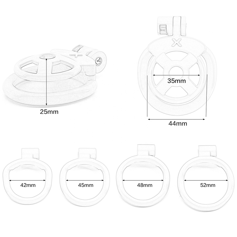 Denial Flat Chastity Cage - Clear