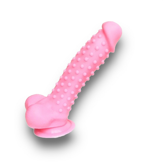 Textured Silicone Dildo - Blush