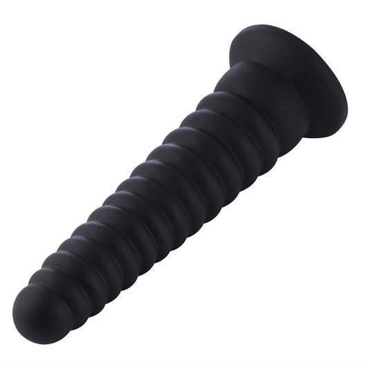 Hismith Big Black 9 Inch Dildo - Ribbed