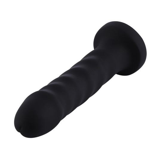 Hismith Black 6 Inch Dildo - Ribbed