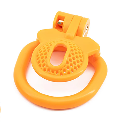 Honeycomb Orange Chastity Cage - Micro
