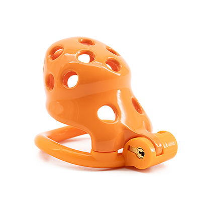 Orange Bubbles Chastity Cage - Small