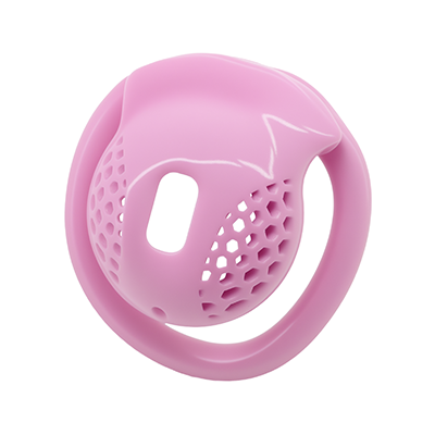 Partial Honeycomb Pink Chastity Cage - Micro