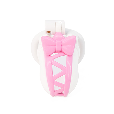 Pink Bow Chastity Cage