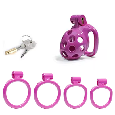 Purple Bubbles Chastity Cage - Nub