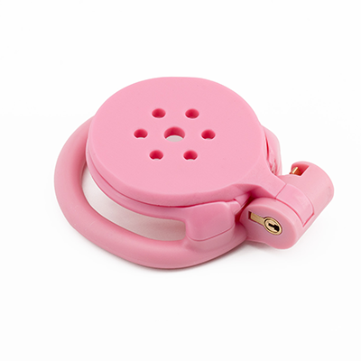 Resin Button Chastity Cage - Pink