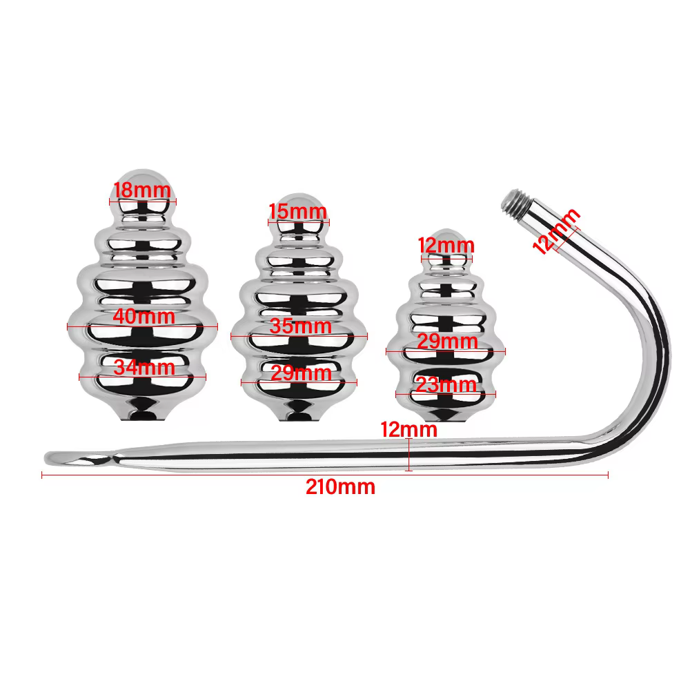 Ribbed Anal Hook Set