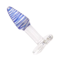 Sapphire Rippled Glass Butt Plug