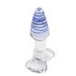 Sapphire Rippled Glass Butt Plug