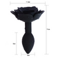 Silicone Rose Butt Plug - Black